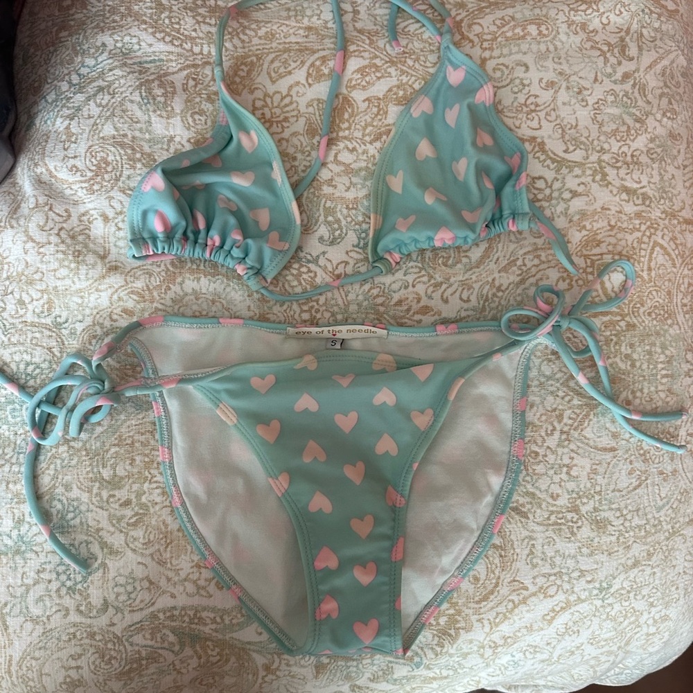 Aqua Heart Bikini Set y2k